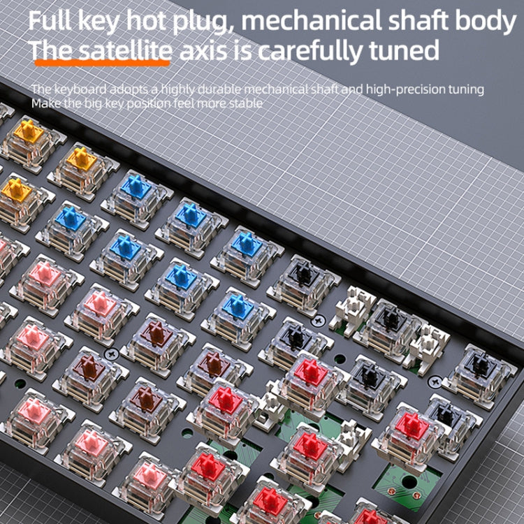ZIYOU LANG K68 68 Keys Bluetooth Wireless Dual Model Mechanical Keyboard, Style:, Red Shaft Version (Shimmering), Green Shaft Version (Gray), Red Shaft Version (Gray)