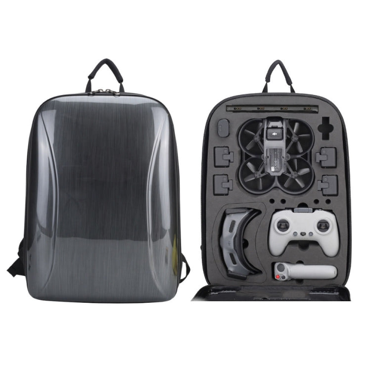 For DJI AVATA  Storage Bag Hard Shell Waterproof Shoulder Bag Backpack, Style 1 Brushed Gray Black Inner, Style 1 Metal Gray Black Inner