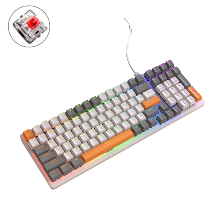 ZIYOU LANG  K3 100 Keys Game Glowing Wired Mechanical Keyboard, Cable Length: 1.5m, Style:, K3  Water Green Version Red Axis, K3 Bee Version Red Axis, K3 Micro Light Hot Plug Version Red Axis, K3 Water Green Hot Plug Version Green Axis                 ...