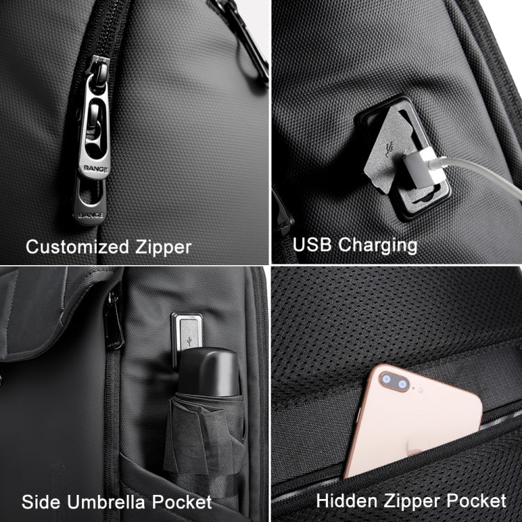 BANGE BG-2575  Anti theft Waterproof Laptop Backpack 15.6 Inch Daily Work Business Backpack, BG-2575 Black