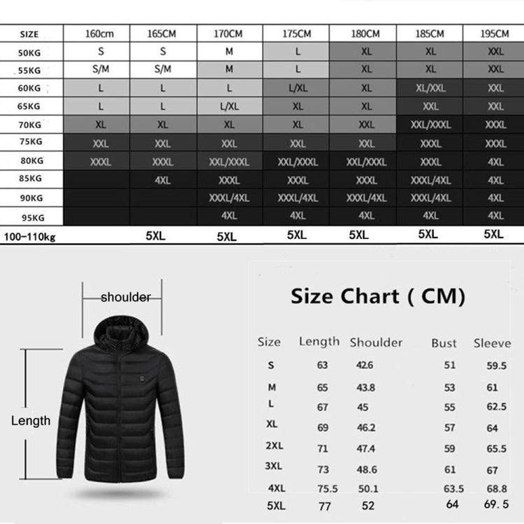 USB Winter Electric Heated Jacket Warm Thermal Jacket, 4 Zone Blue S, 4 Zone Blue M, 4 Zone Blue L, 4 Zone Blue XL, 4 Zone Blue XXL, 4 Zone Blue 3XL, 4 Zone Blue 4XL, 4 Zone Black  S, 4 Zone Black  M, 4 Zone Black  L, 4 Zone Black  XL, 4 Zone Black  XX...