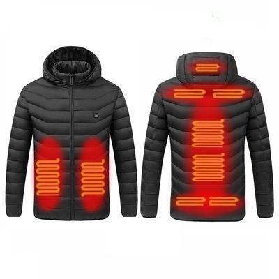USB Winter Electric Heated Jacket Warm Thermal Jacket, 4 Zone Blue S, 4 Zone Blue M, 4 Zone Blue L, 4 Zone Blue XL, 4 Zone Blue XXL, 4 Zone Blue 3XL, 4 Zone Blue 4XL, 4 Zone Black  S, 4 Zone Black  M, 4 Zone Black  L, 4 Zone Black  XL, 4 Zone Black  XX...
