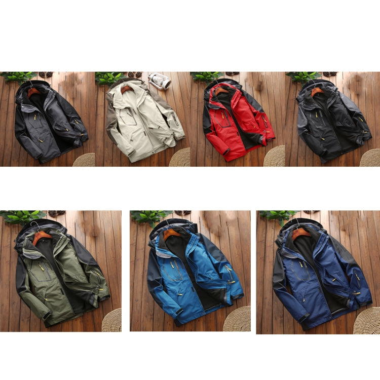 LSM-121 Men Autumn And Winter Jackets Grab Fleece Inner Lining Outdoor Hiking Clothes, 6XL