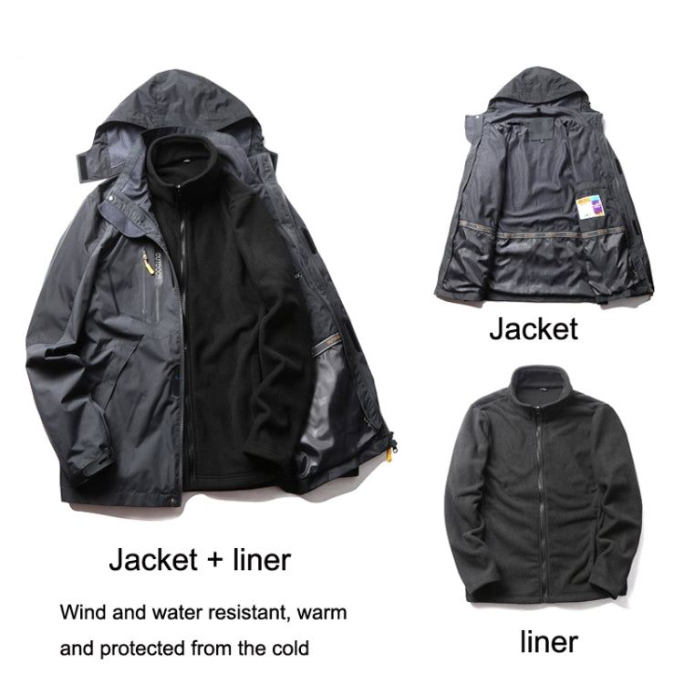 LSM-121 Men Autumn And Winter Jackets Grab Fleece Inner Lining Outdoor Hiking Clothes, 6XL