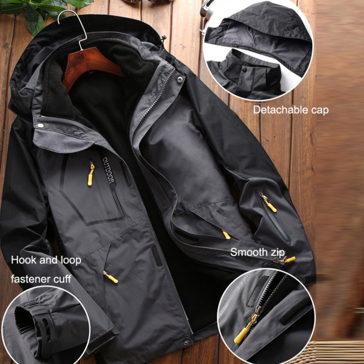 LSM-121 Men Autumn And Winter Jackets Grab Fleece Inner Lining Outdoor Hiking Clothes, 6XL