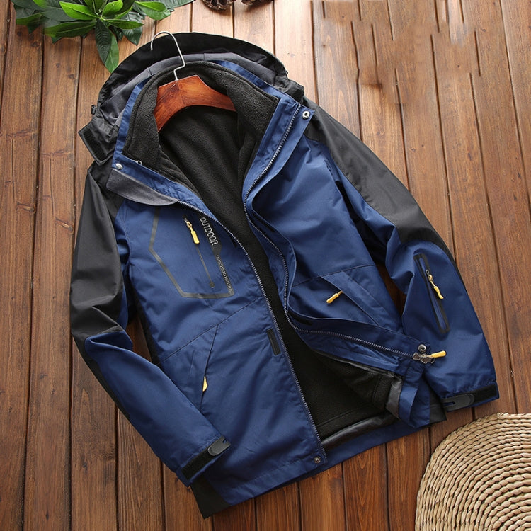 LSM-121 Men Autumn And Winter Jackets Grab Fleece Inner Lining Outdoor Hiking Clothes, 6XL