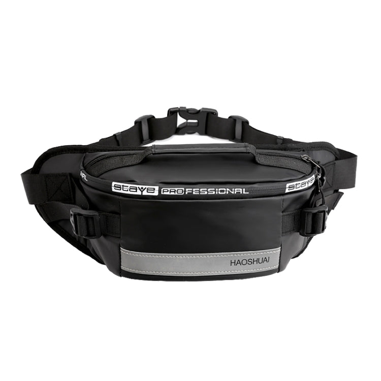 HAOSHUAI Outdoor Running Waist Bag With Reflecting Strip Chest Bag, 1100-6 Khaki, 1100-6 Dark Blue, 1100-6 Black)