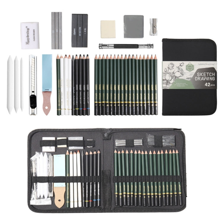 42 In 1 Drawing Painting Sketch Kit with Pencil Erasers Sharpener, 42 In 1