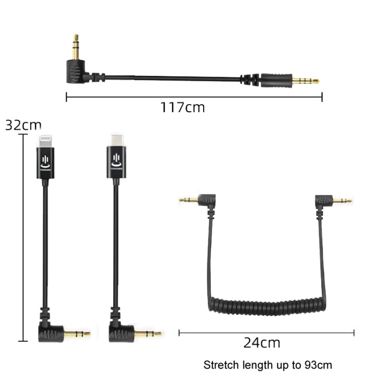 For Rode Microphone YICHUANG Adapter Audio Cable, 3.5mm To 8 Pin, 3.5mm To Type -C, 3.5mm TRS to TRS, 3.5mm TRS to TRRS