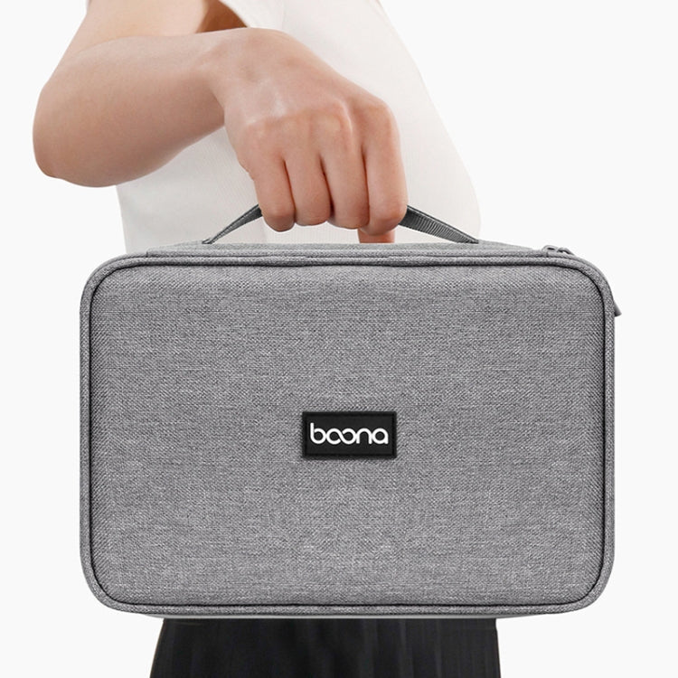 Baona Multifunctional Earphone Data Cable Digital Storage Bag, Spec:, Single-layer (Gray), Single-layer (Black), 2-layer (Gray), 2-layer (Black), Single-Layer Box (Gray), Single-Layer Box (Black), 2-layer Box (Gray), 2-layer Box (Black), XL (Gray)     ...