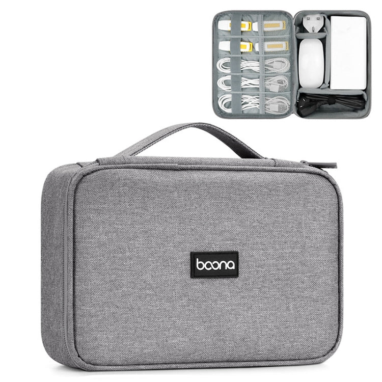 Baona Multifunctional Earphone Data Cable Digital Storage Bag, Spec:, Single-layer (Gray), Single-layer (Black), 2-layer (Gray), 2-layer (Black), Single-Layer Box (Gray), Single-Layer Box (Black), 2-layer Box (Gray), 2-layer Box (Black), XL (Gray)     ...