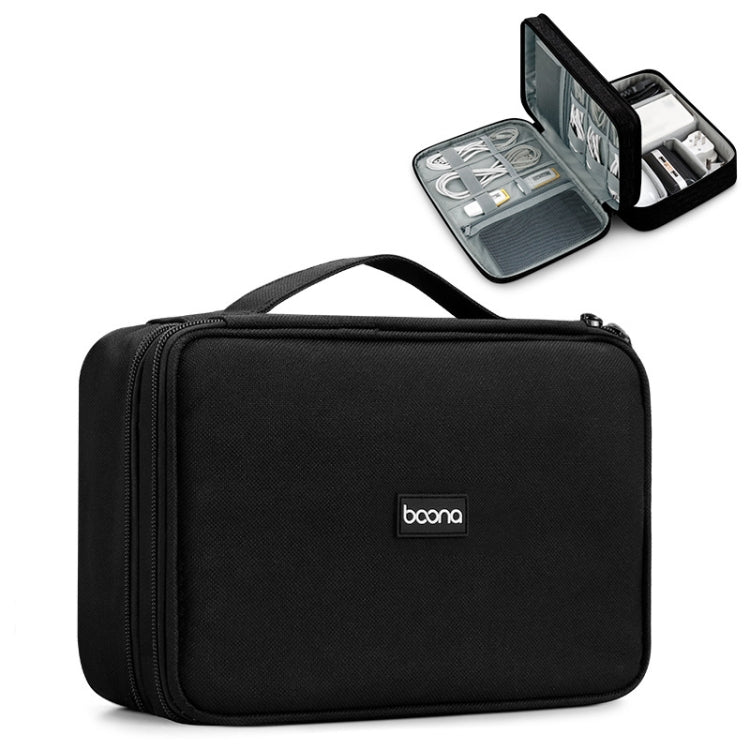 Baona Multifunctional Earphone Data Cable Digital Storage Bag, Spec:, Single-layer (Gray), Single-layer (Black), 2-layer (Gray), 2-layer (Black), Single-Layer Box (Gray), Single-Layer Box (Black), 2-layer Box (Gray), 2-layer Box (Black), XL (Gray)     ...