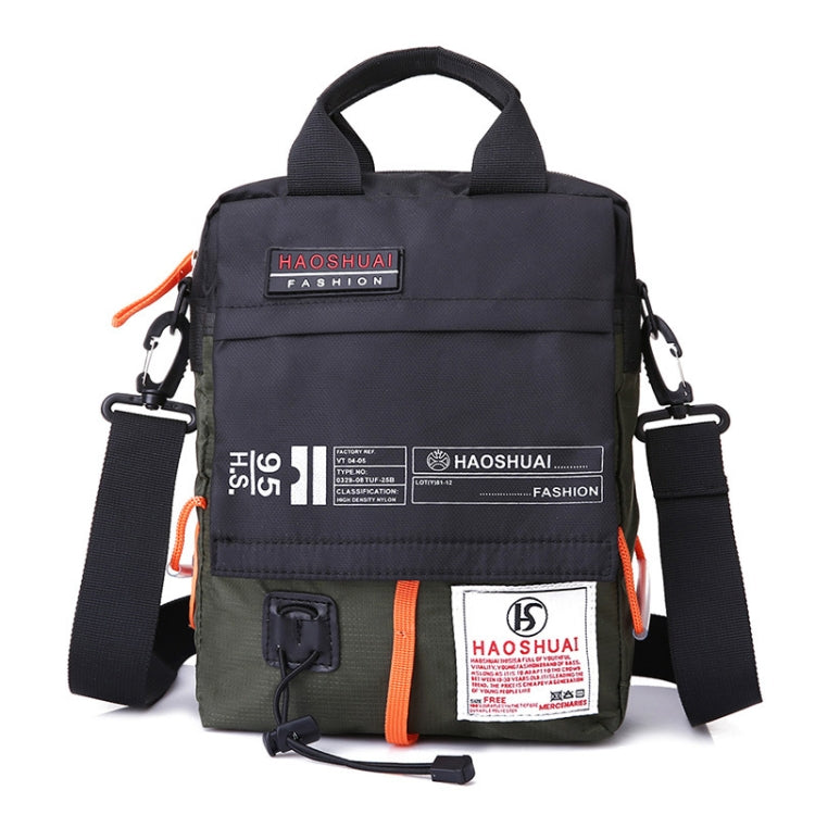 HAOSHUAI 206-1 Men Handheld Crossbody Bag Outdoor Waterproof Cloth Bag, 206-1 Brick Red, 206-1 Light Blue, 206-1 Dark Blue, 206-1 Black, 206-1 Army Green, 206-1 Grey