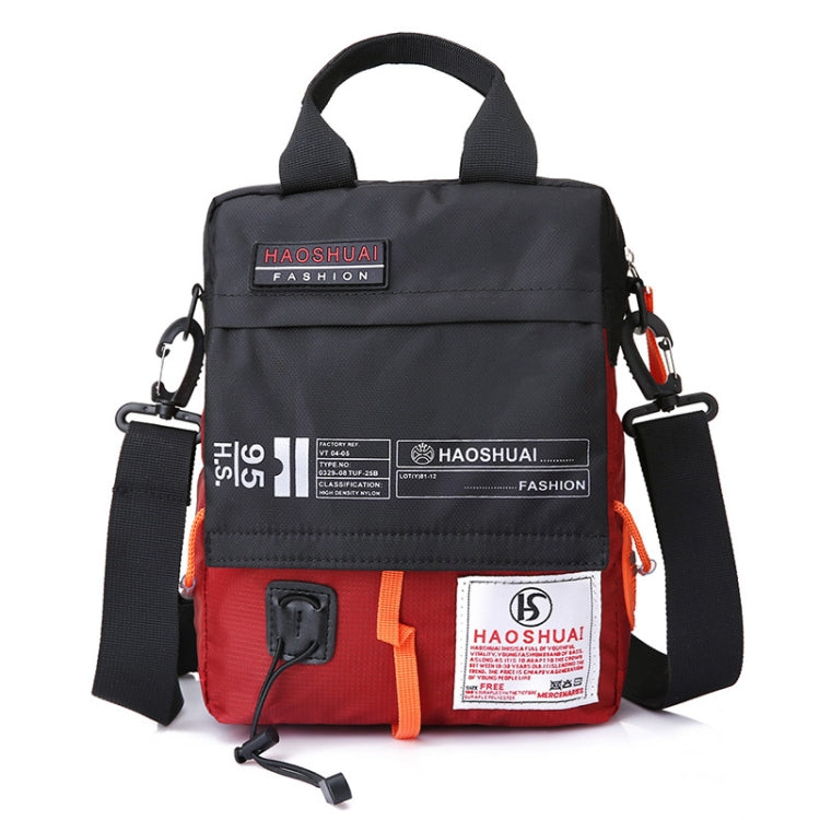 HAOSHUAI 206-1 Men Handheld Crossbody Bag Outdoor Waterproof Cloth Bag, 206-1 Brick Red, 206-1 Light Blue, 206-1 Dark Blue, 206-1 Black, 206-1 Army Green, 206-1 Grey