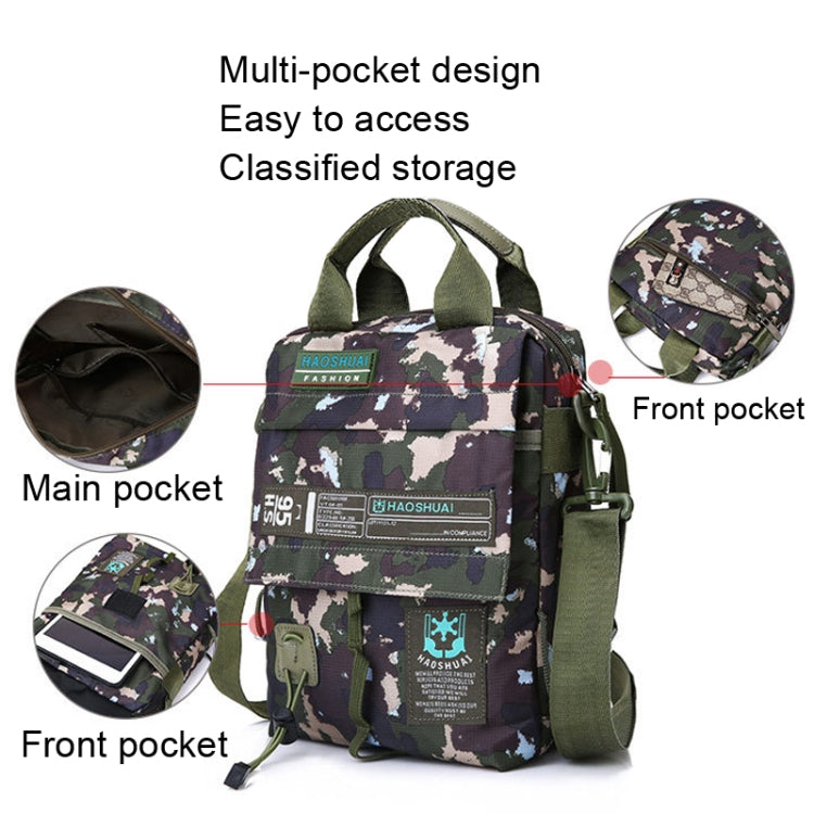 HAOSHUAI 206-1 Men Handheld Crossbody Bag Outdoor Waterproof Cloth Bag, 206-1 Brick Red, 206-1 Light Blue, 206-1 Dark Blue, 206-1 Black, 206-1 Army Green, 206-1 Grey