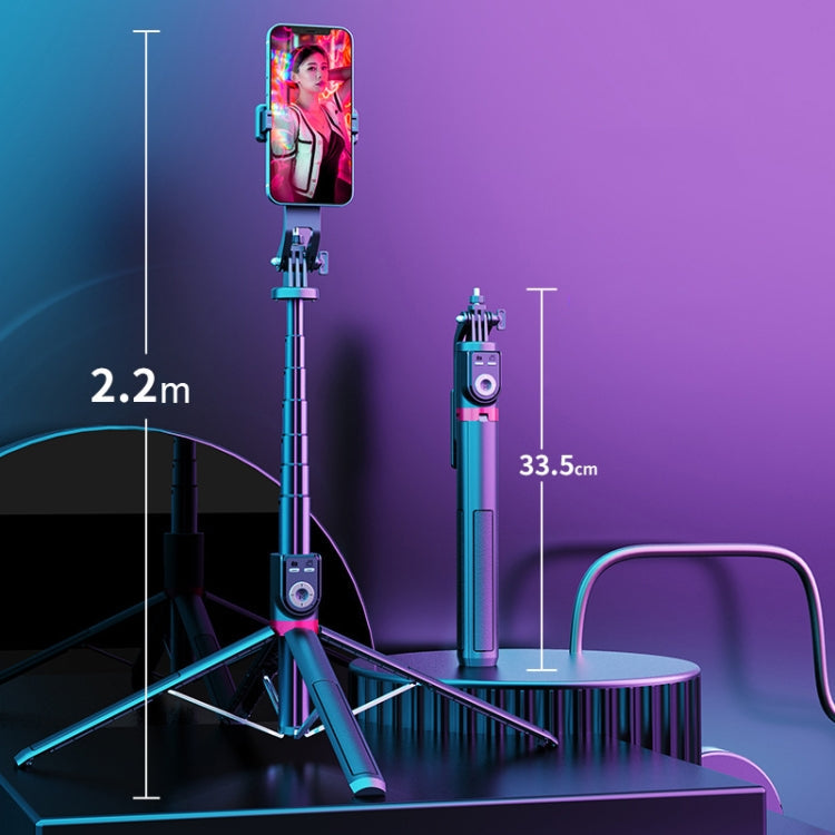 360-degree Rotating Foldable Bluetooth Selfie Sticks Live Stand, Spec:, P220 TK (Single Clip), P225 TK (Single Clip)