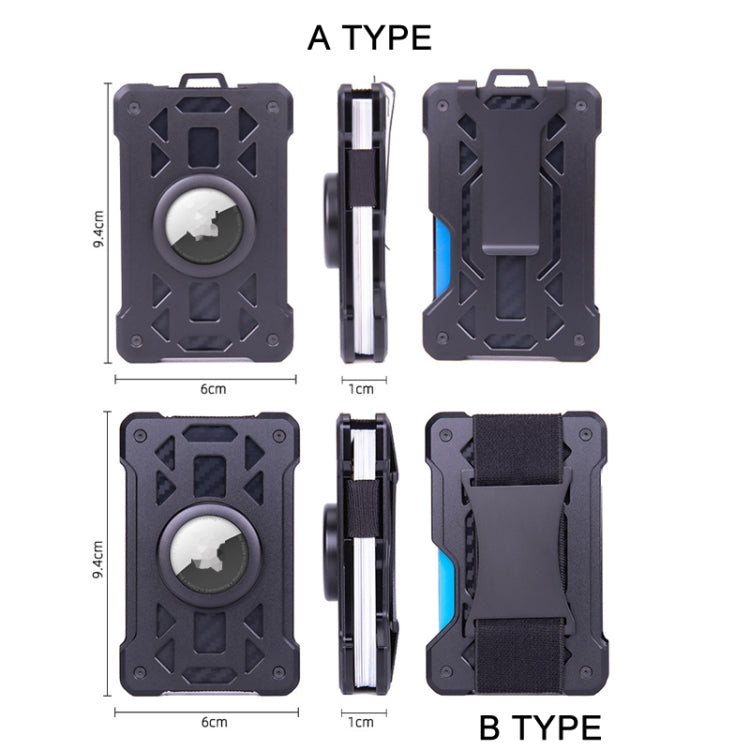 For AirTag 2nd Gen / AirTag 1st Gen Card Holder Metal Anti-Theft RFID Wallet, ak-4 B Silver, ak-4 B Blue, ak-4 B Gray, ak-4 A Black, ak-4 A Blue, ak-4 A  Silver, ak-4 A  Gray, ak-4 B  Black