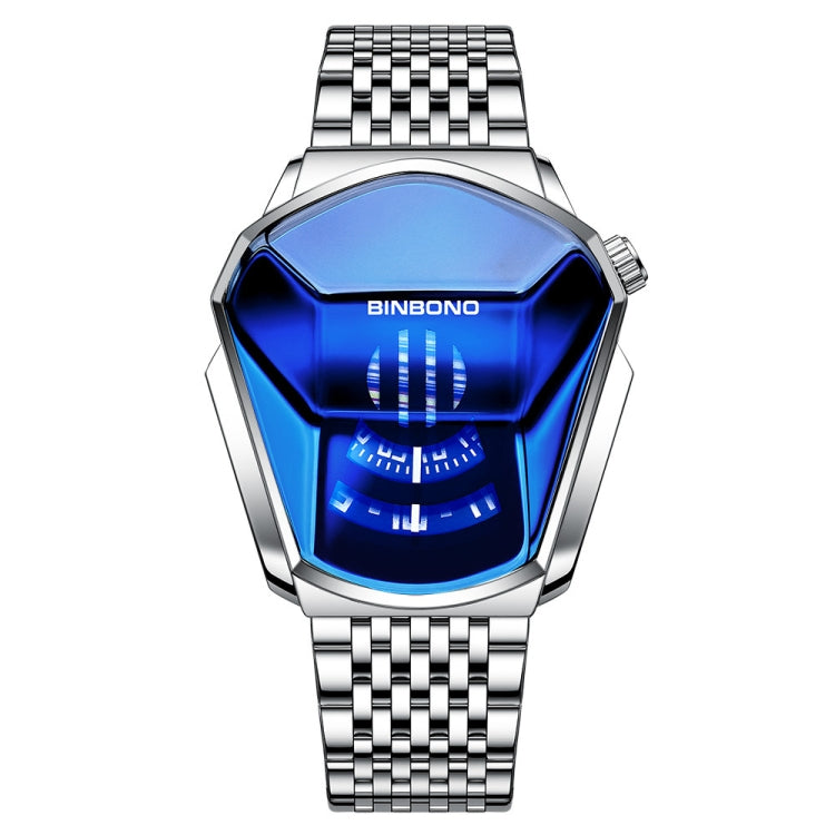 BINBOND Locomotive Concept Steel Belt Watch Men Live Black Technology Watch, Steel Belt Full Gold-Blue Face, Steel Belt Full Gold Gold Face, Steel Belt Black Stee Blue Face, Steel Belt White Steel Blue Face, Steel Belt White Steel White Face           ...