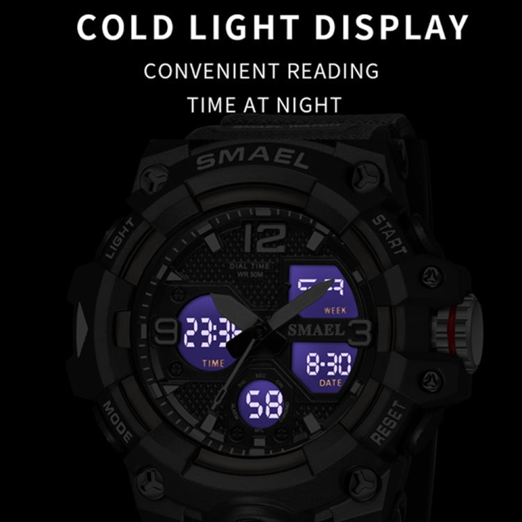 SMAEL 8008 Outdoor Sports Multifunctional Waterproof Luminous Men Watch, Black Blue