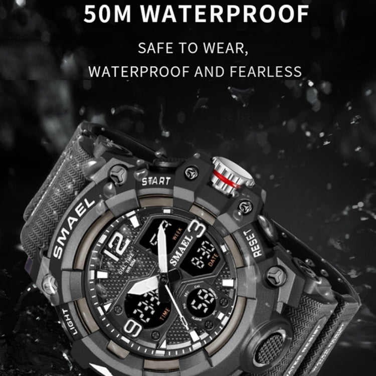 SMAEL 8008 Outdoor Sports Multifunctional Waterproof Luminous Men Watch, Black Blue