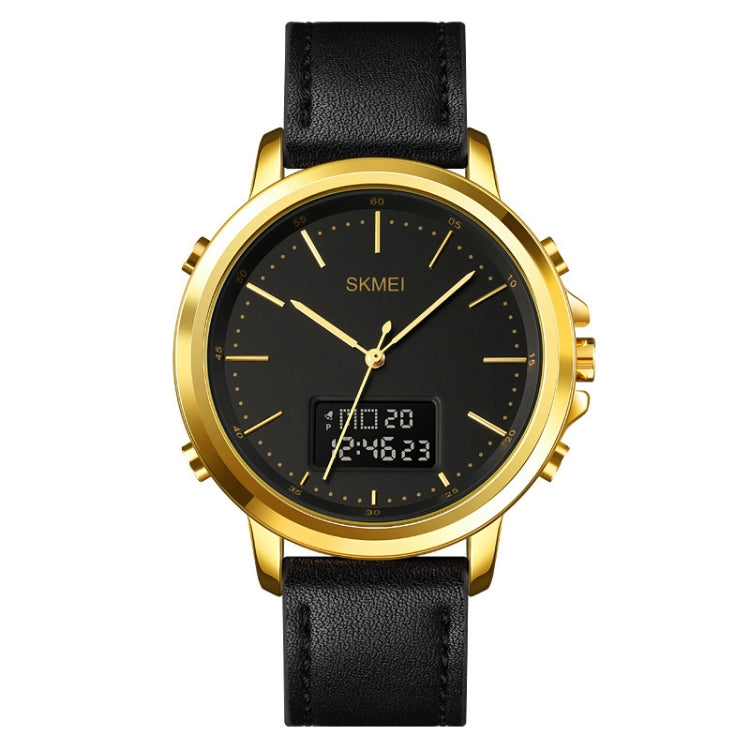 SKMEI 1652 Dual Movement Sports Leather Alloy Male Watch, Rose Gold Shell White Machine, Rose Gold Shell Black Machine, Gold Shell Black Machine, Black Shell Black Machine, Silver Shell White Machine, Silver Shell Black Machine