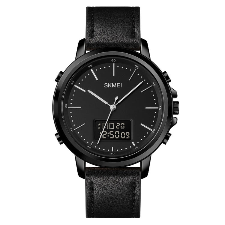 SKMEI 1652 Dual Movement Sports Leather Alloy Male Watch, Rose Gold Shell White Machine, Rose Gold Shell Black Machine, Gold Shell Black Machine, Black Shell Black Machine, Silver Shell White Machine, Silver Shell Black Machine