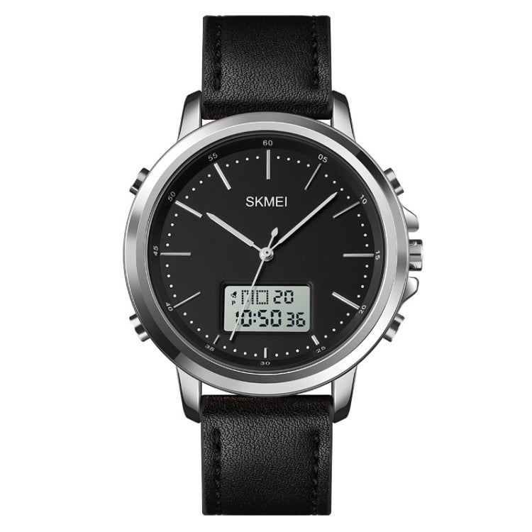 SKMEI 1652 Dual Movement Sports Leather Alloy Male Watch, Rose Gold Shell White Machine, Rose Gold Shell Black Machine, Gold Shell Black Machine, Black Shell Black Machine, Silver Shell White Machine, Silver Shell Black Machine