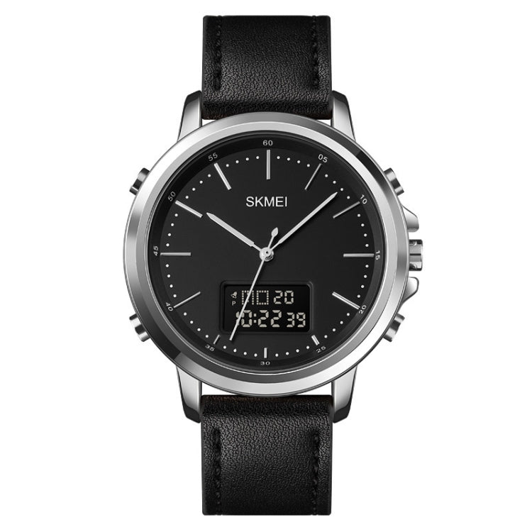 SKMEI 1652 Dual Movement Sports Leather Alloy Male Watch, Rose Gold Shell White Machine, Rose Gold Shell Black Machine, Gold Shell Black Machine, Black Shell Black Machine, Silver Shell White Machine, Silver Shell Black Machine