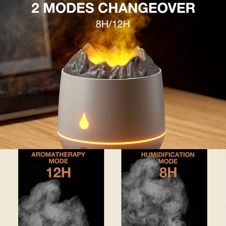 HS01 Simulation Flame Humidifier Home Aromatherapy Machine With Night Light, Simulation Flame (White), Simulation Flame (Black)