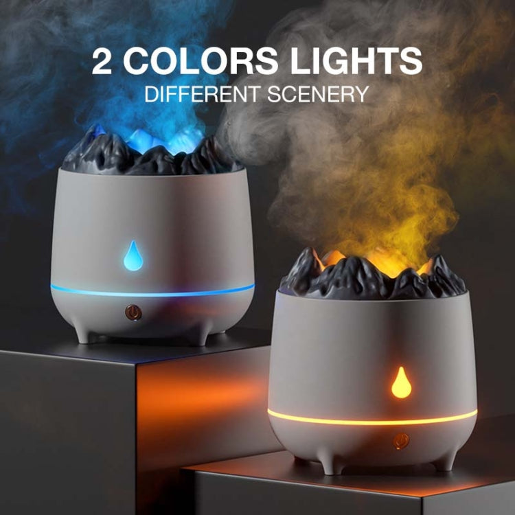 HS01 Simulation Flame Humidifier Home Aromatherapy Machine With Night Light, Simulation Flame (White), Simulation Flame (Black)