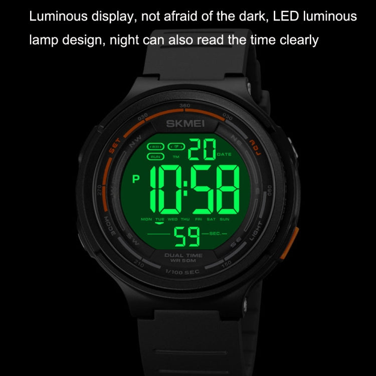 SKMEI 1841 Outdoor Sports Students Waterproof Luminous Countdown Watch, 1841 Black, 1841 Light Grey