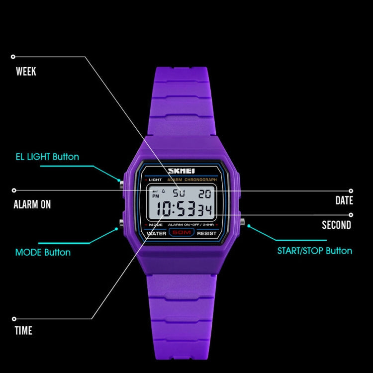 SKMEI 1460 Children Luminous Multifunctional Waterproof Thin Sports Watch