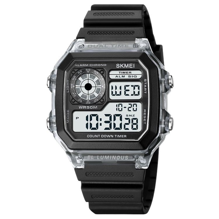 SKMEI 1998 Transparent Shell Ice Sensor Outdoor Sports Waterproof Multi-function Watch, 1998 White, 1998 Black