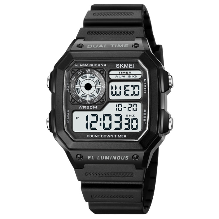 SKMEI 1998 Transparent Shell Ice Sensor Outdoor Sports Waterproof Multi-function Watch, 1998 White, 1998 Black