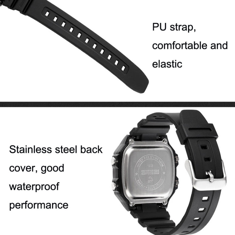 SKMEI 1998 Transparent Shell Ice Sensor Outdoor Sports Waterproof Multi-function Watch, 1998 White, 1998 Black