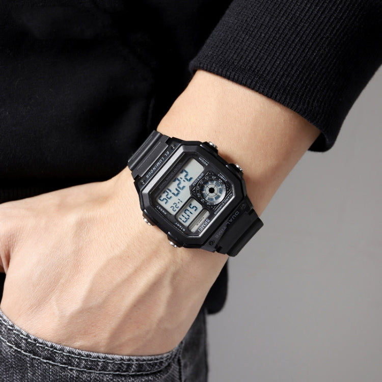 SKMEI 1998 Transparent Shell Ice Sensor Outdoor Sports Waterproof Multi-function Watch, 1998 White, 1998 Black