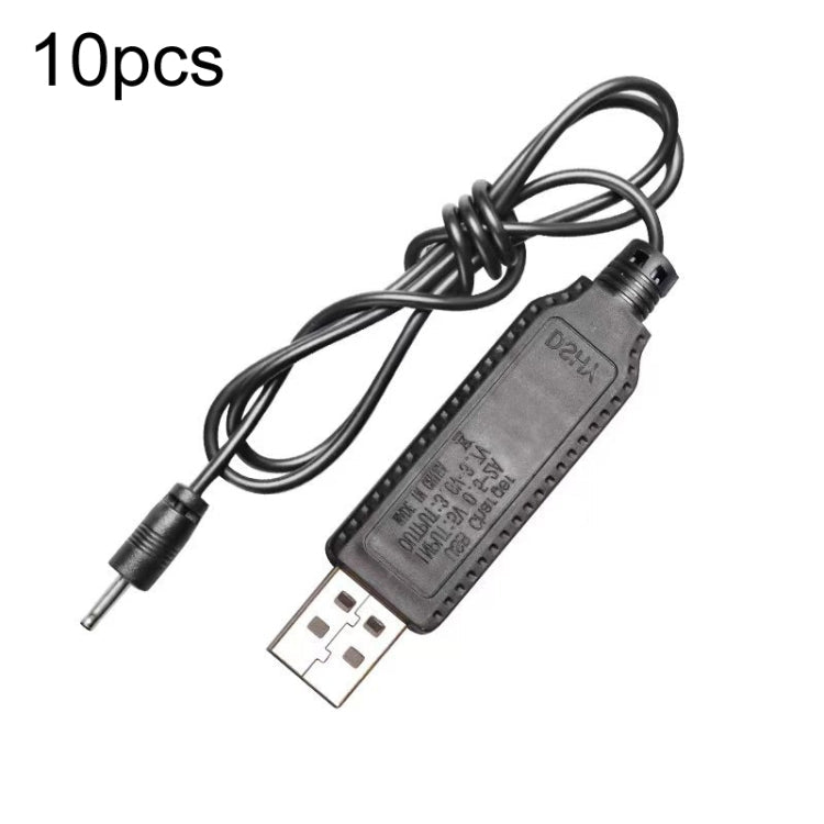 10pcs 3.7V IC Circuit Protection Lithium Battery USB Straight Head Charging Cable, 2.0mm, 3.5mm, 5.5mm