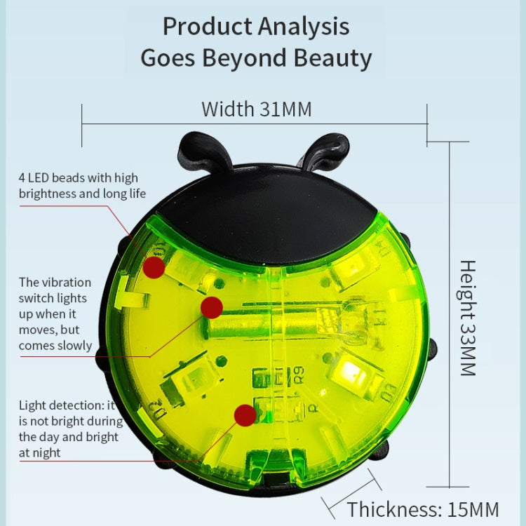 Ladybug Wheel Light Children Balance Bike Bicycle Hub Light, Smart Red, Smart Green, Smart Blue, Manual Red, Manual Green, Manual Blue, Manual Transparent