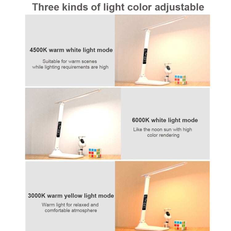 LED Intelligent Digital Display Foldable Desk Lamp, Style:, Charging 2000mAh, Charging 3200mAh, Double Head USB Straight Plug, Double Head Charging 2000mAh, Double Head Charging 3200mAh