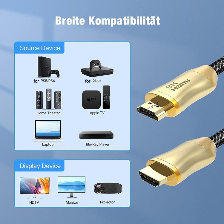 HDMI 2.1 Version 8K 60Hz For PS4 Cable Projector Notebook Set-Top Box Cable, HD803 1m, HD803 1.5m, HD803 2m, HD803 3m, HD803 5m, HD803 10m