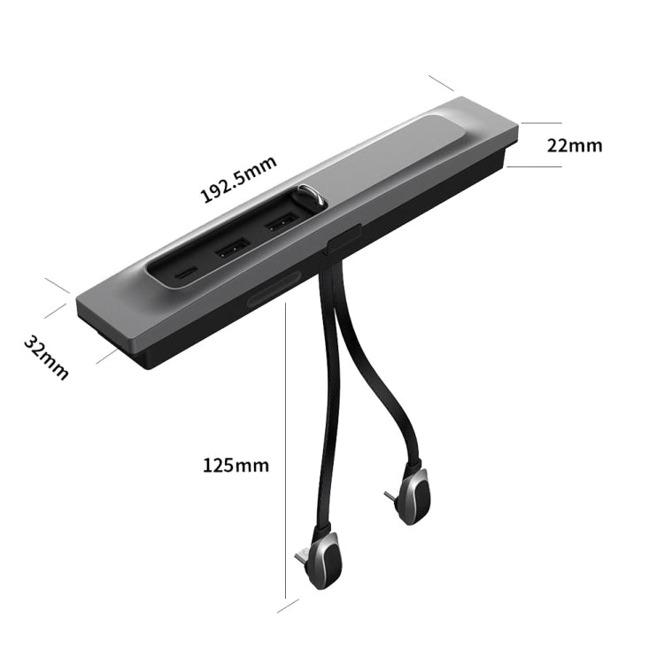 For Tesla Model 3/Y Car T09 Center Console 27W 3-in-1 USB Hub Docking Station, T09