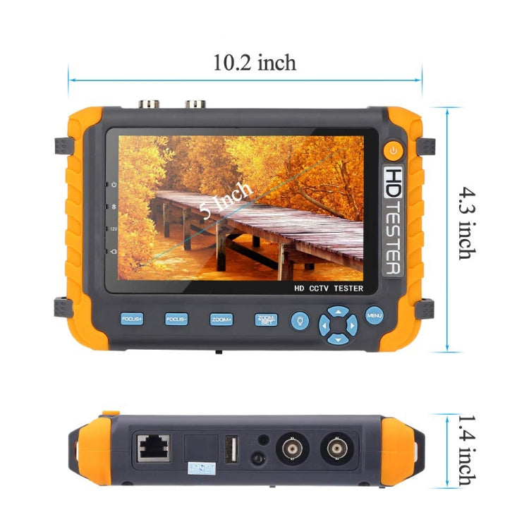 5800ACT-VH 5 Inch Large Screen Engineering Treasure Coaxial AHD / TVI / CVI 8MP Analog Video Surveillance Tester, US Plug, 5 inch (With US Plug Power Adapter)
