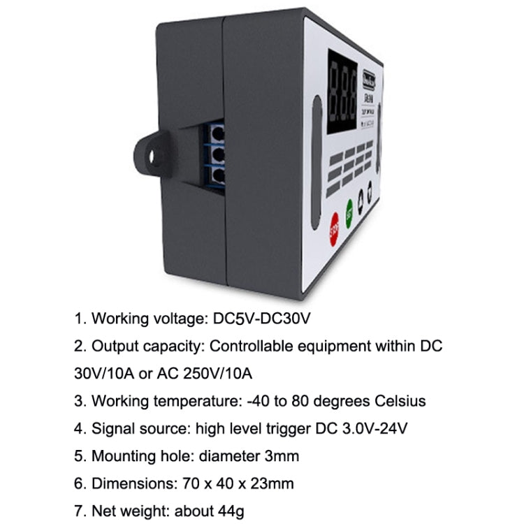 Deek-Robot DDC-432 Delay Relay Switch DC5V-30V Dual MOS Tube Digital Display Time Relay Controller, Time Relay Controller