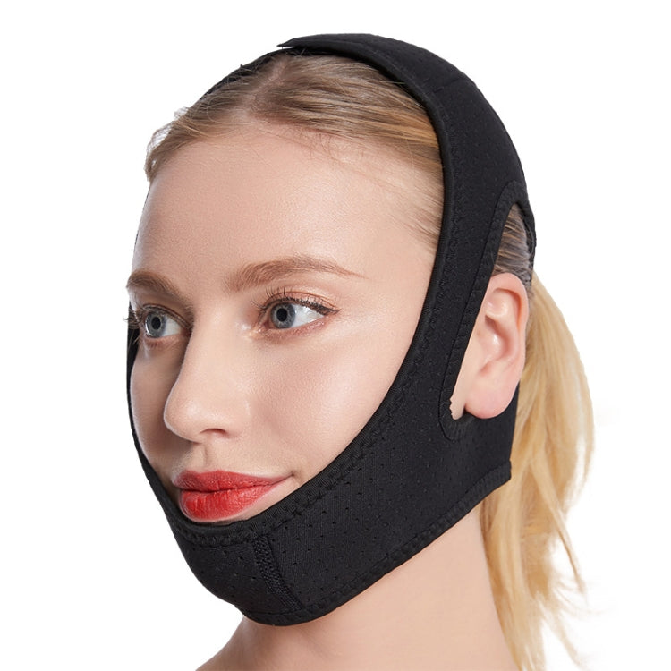 MK122 Anti-snoring Belt Triangular Chin Strap Unisex Face-slimming Lifting Bandage and Wrinkle Reduction, Black