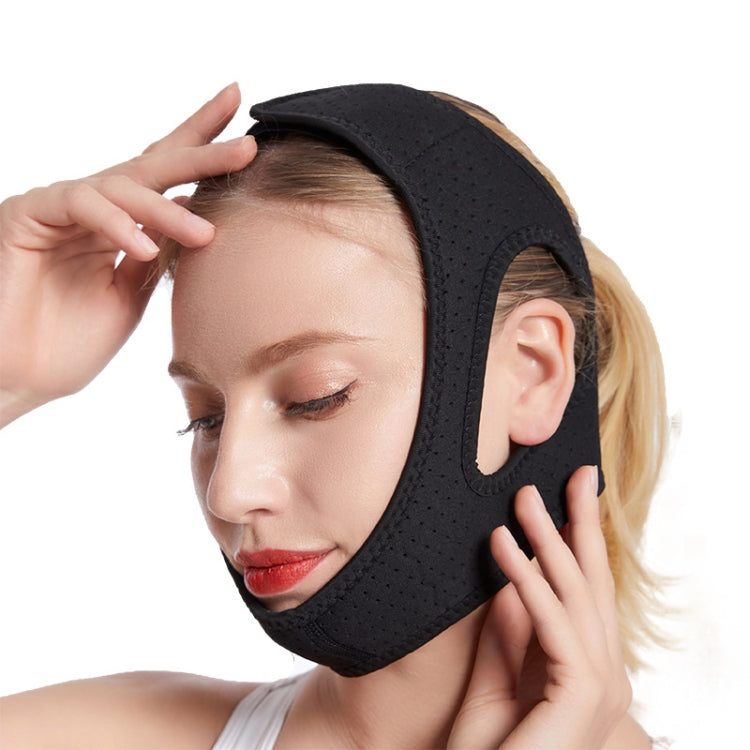 MK122 Anti-snoring Belt Triangular Chin Strap Unisex Face-slimming Lifting Bandage and Wrinkle Reduction, Black