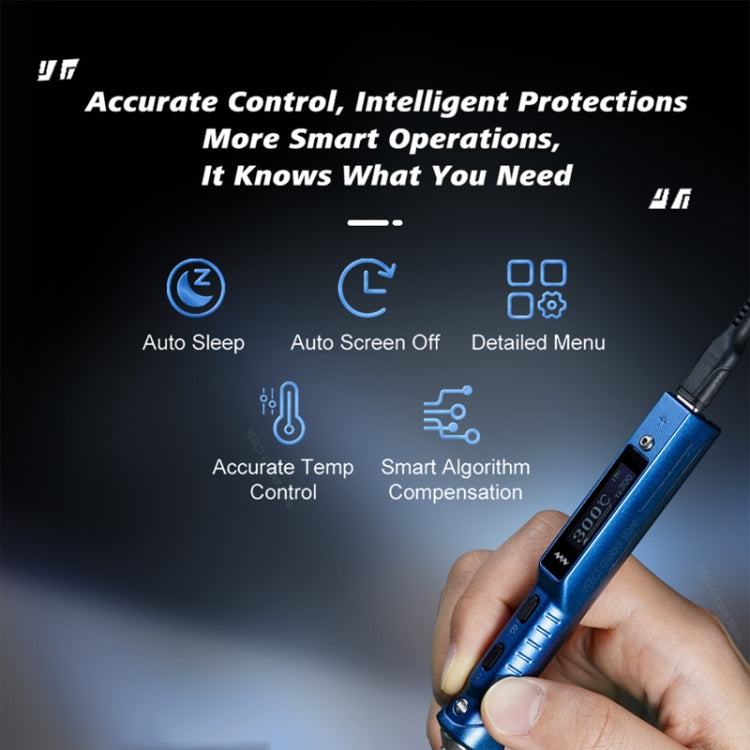 MINIWARE TS101 PD DC Soldering Iron 90W Portable Soldering Pen, With BC2 Soldering Iron Head, With B2 Soldering Iron Head, With I Soldering Iron Head, With KU Soldering Iron Head, With K Soldering Iron Head, With D24 Soldering Iron Head                ...