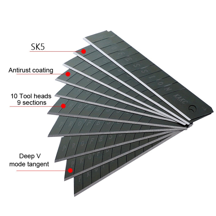 KAKC-18 Black Blade Cutter Blade 18mm Wall Cutter Blade, Specification:, 10pcs /Box, 100pcs /Box