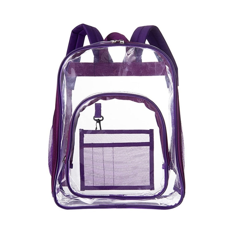 PVC Transparent Waterproof Backpack Student School Bag, Large Purple, Large Light Grey, Large Black, Small Pink, Small Black, Small Gray, Candy Color Black