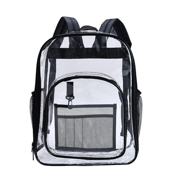 PVC Transparent Waterproof Backpack Student School Bag, Large Purple, Large Light Grey, Large Black, Small Pink, Small Black, Small Gray, Candy Color Black