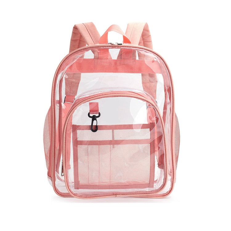 PVC Transparent Waterproof Backpack Student School Bag, Large Purple, Large Light Grey, Large Black, Small Pink, Small Black, Small Gray, Candy Color Black